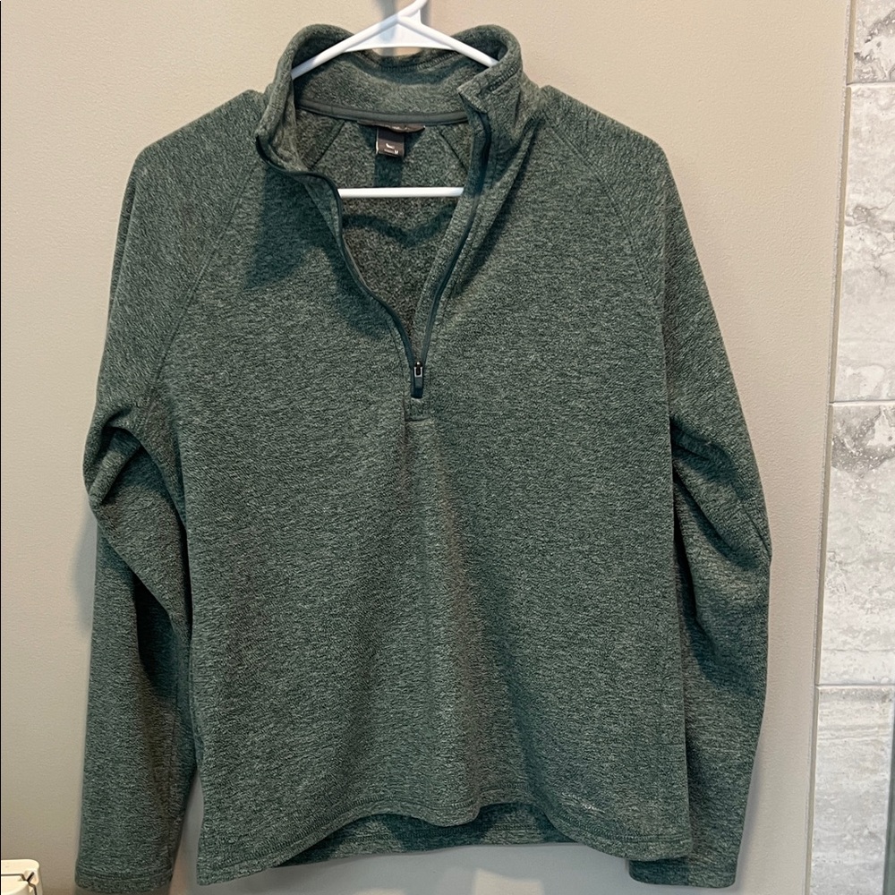 Eddie Bauer Woman’s Fleece Forest Green Quarter Zip-Up
